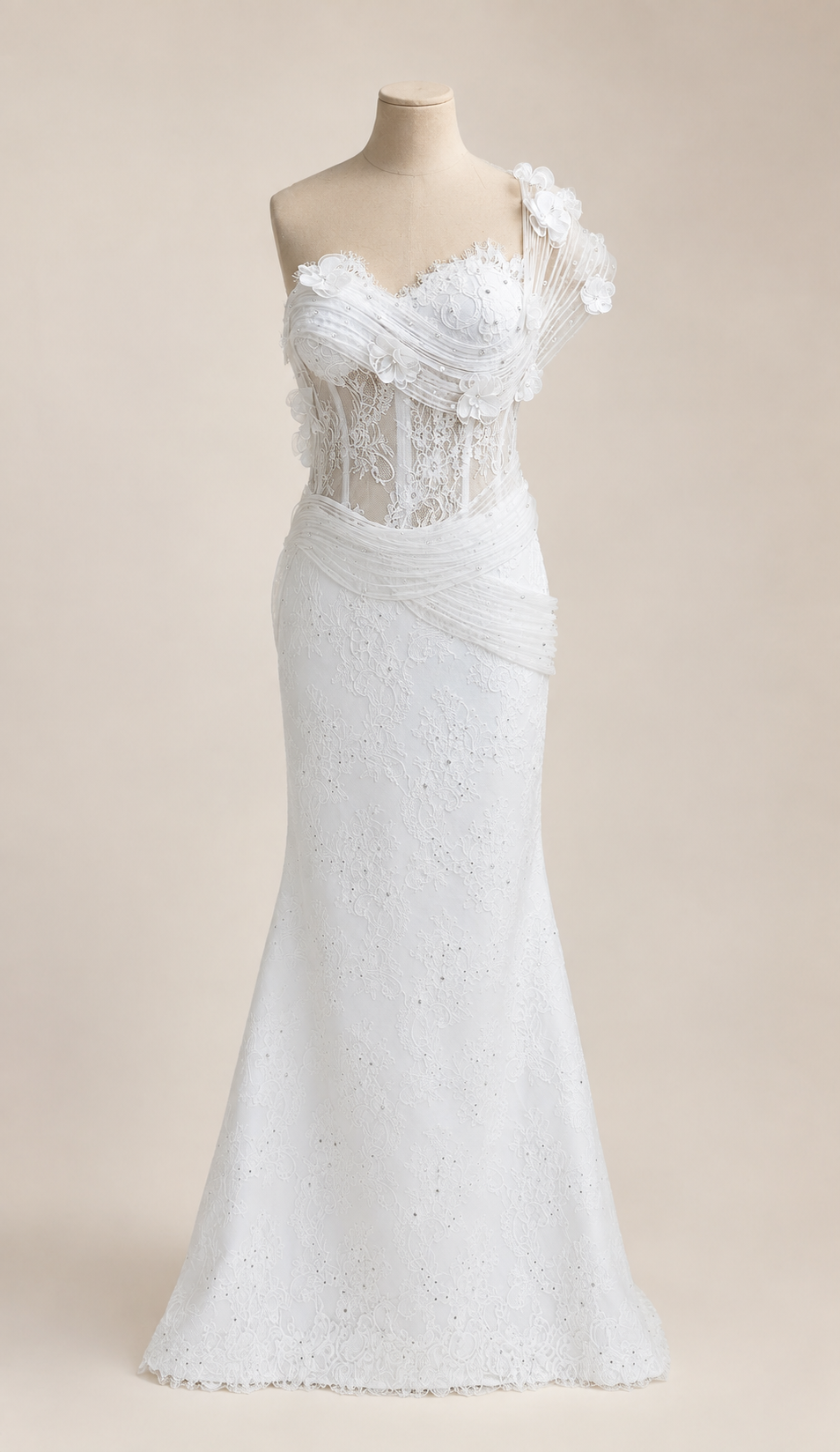 Ivory One-Shoulder Brautkleid, Produktfoto