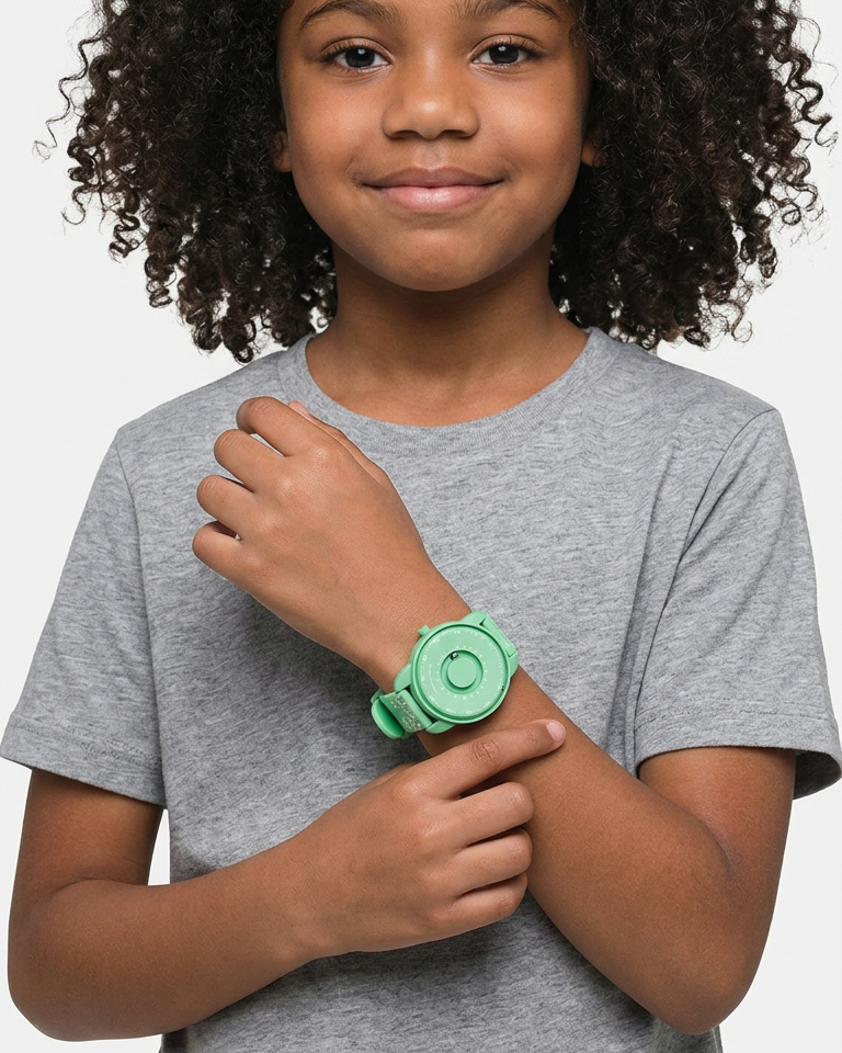 Kinderuhr Magneto Watch Bubbles Green Silikonarmband grün Magnetkugeln Lernuhr