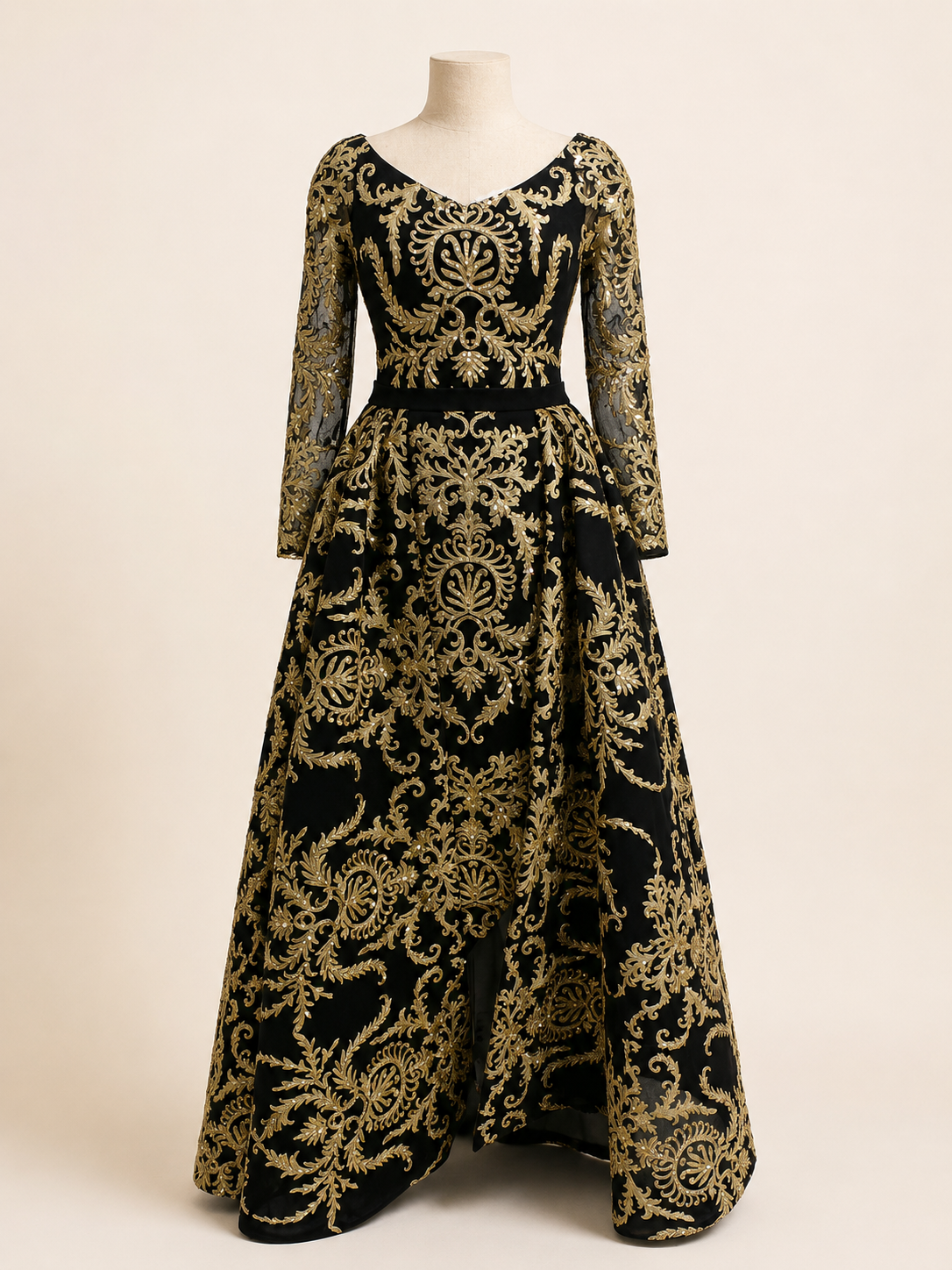 Black Baroque Abendkleid, Produktfoto