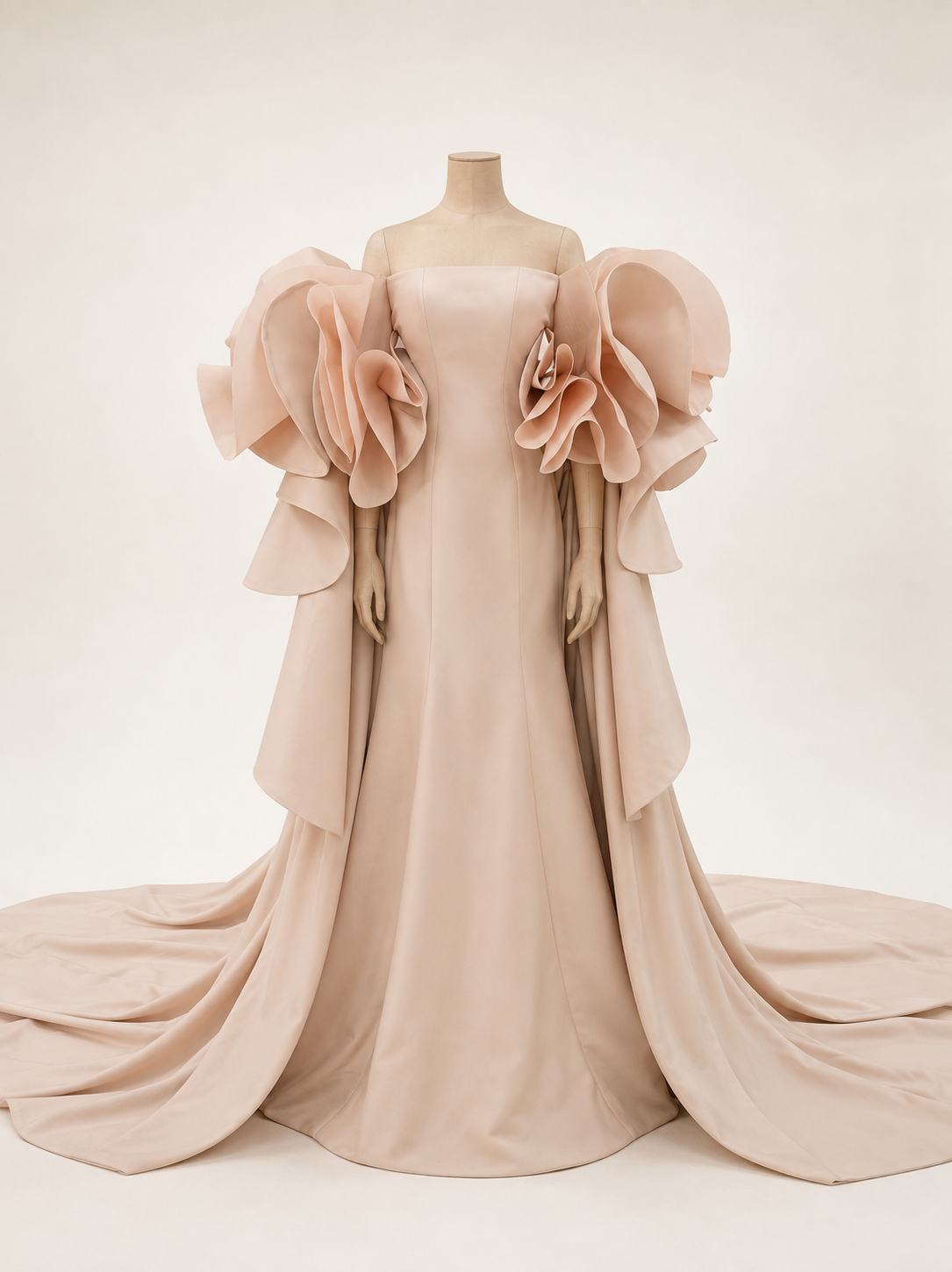 Champagne Spiral Abendkleid, Produktfoto