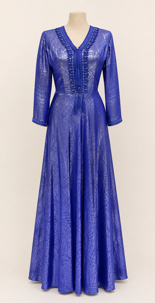 Onyx Elegance Abaya in Royalblau, Produktfoto