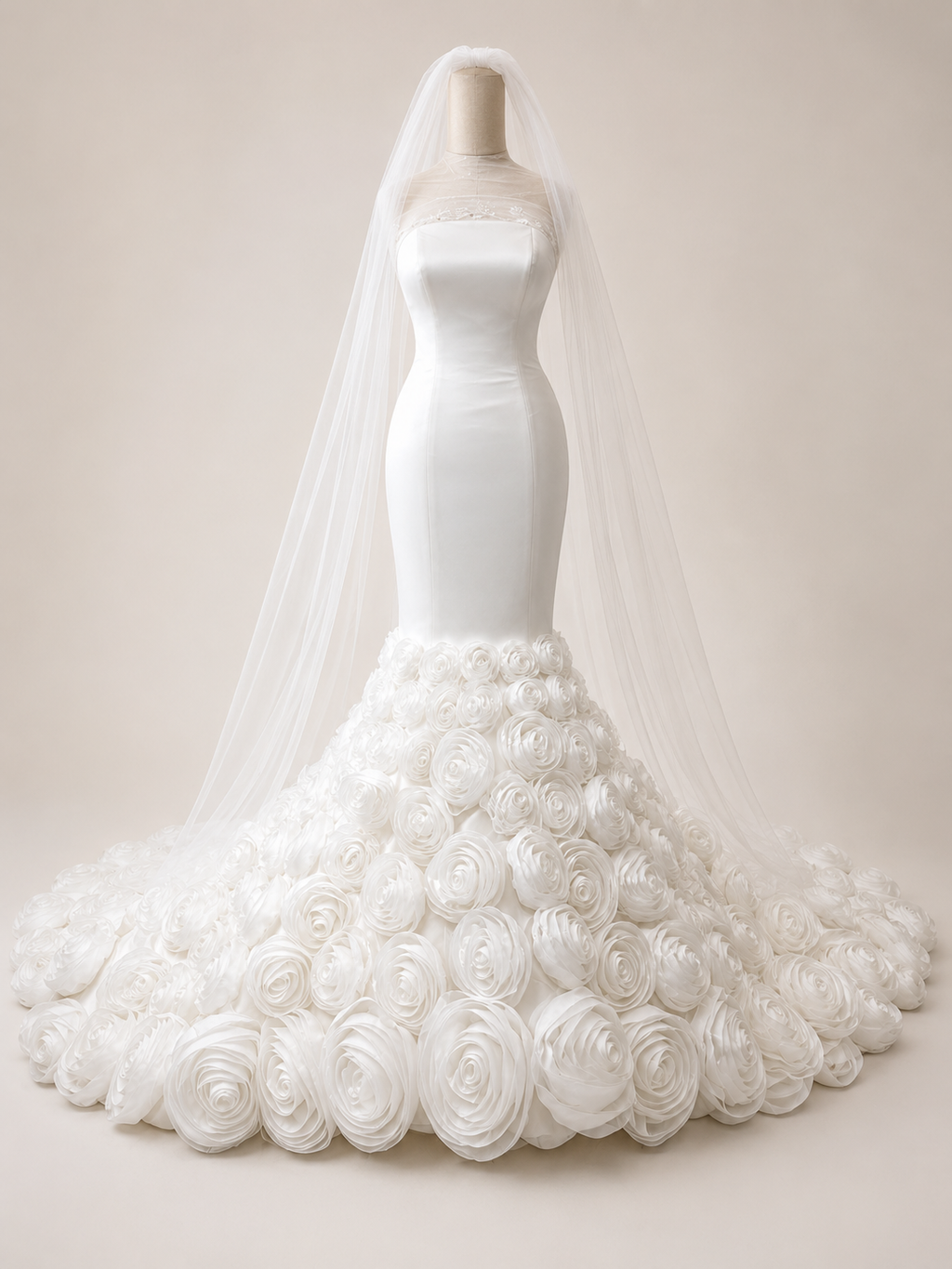 Ivory Rosen-Brautkleid, Produktfoto