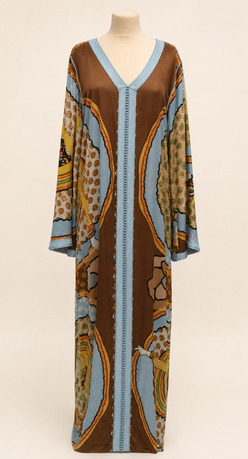 Terracotta Sun Abaya in Braun, Produktfoto