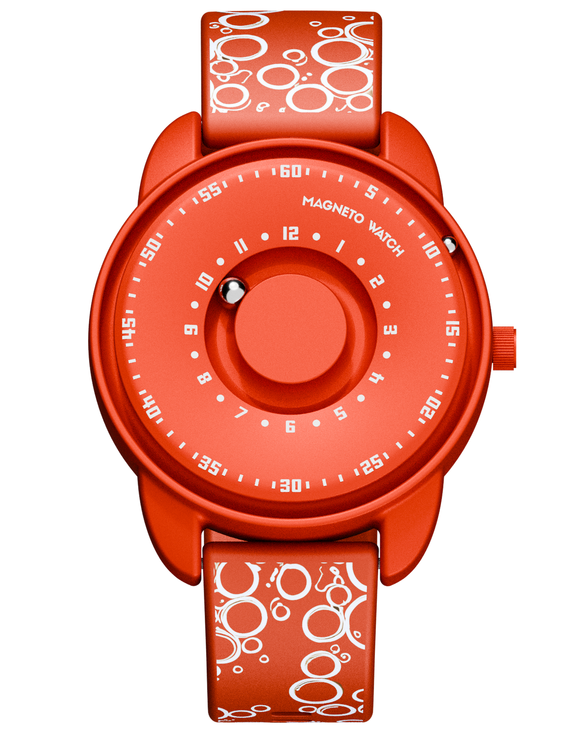 Kinderuhr Magneto Watch Bubbles Red Silikonarmband rot Magnetkugeln Lernuhr