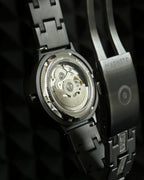 Herrenuhr Magneto Watch Marble Black Automatik 42 mm Marmor Edelstahl Glasboden