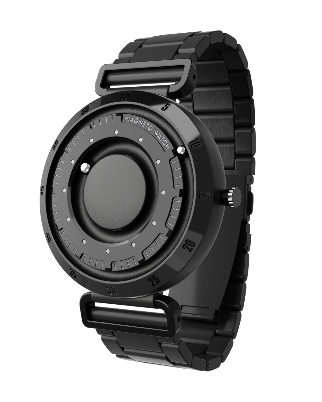 Armbanduhr Magneto Watch Nexus Black 43 mm Edelstahlarmband schwarz Magnetkugeln