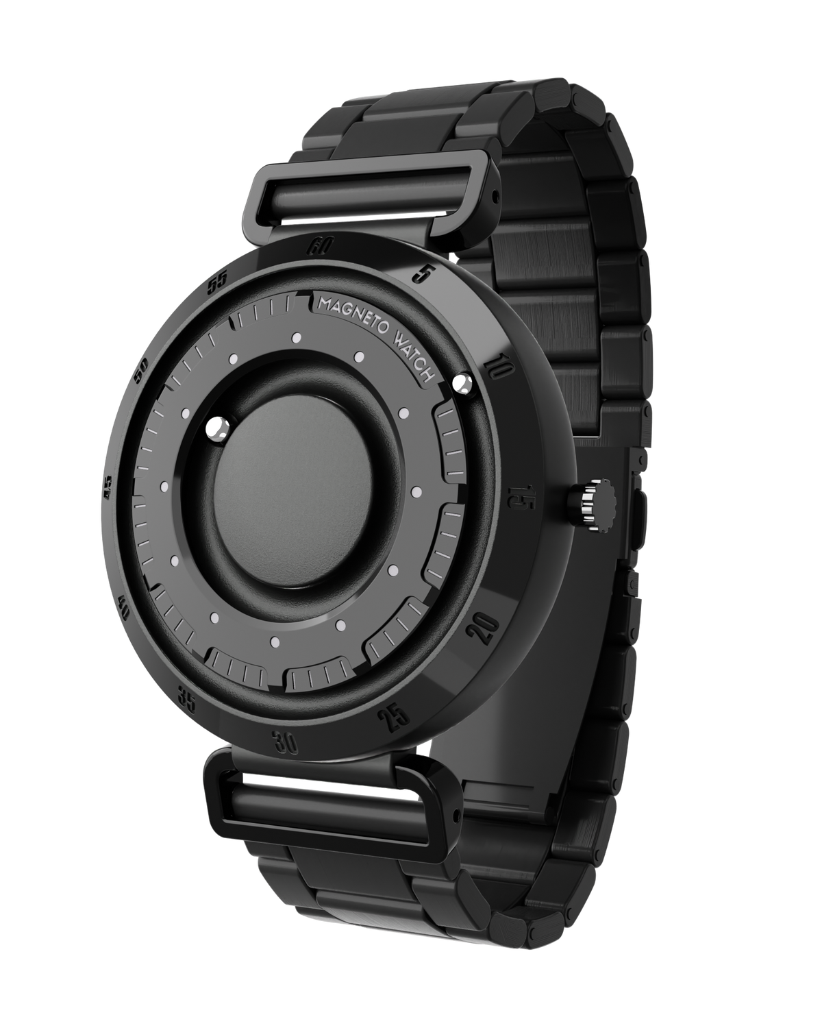 Armbanduhr Magneto Watch Nexus Black 43 mm Edelstahlarmband schwarz Magnetkugeln