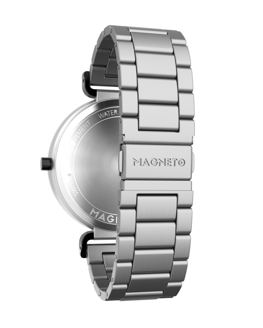 Armbanduhr Magneto Watch Nexus Titan 43 mm Edelstahlarmband silber Magnetkugeln
