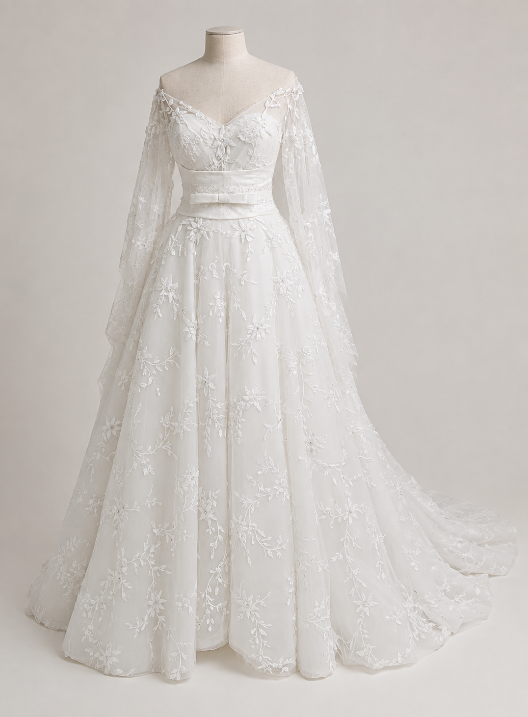 Ivory Off-Shoulder Ballkleid, Produktfoto