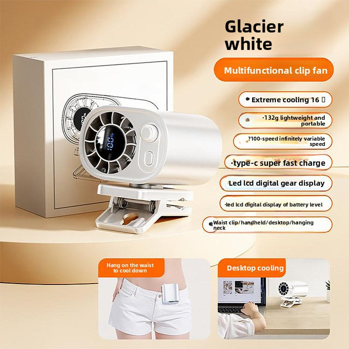 Autoventilator USB Akku Clip Ventilator 6 Zoll 360 Grad drehbar 3 Stufen weiß